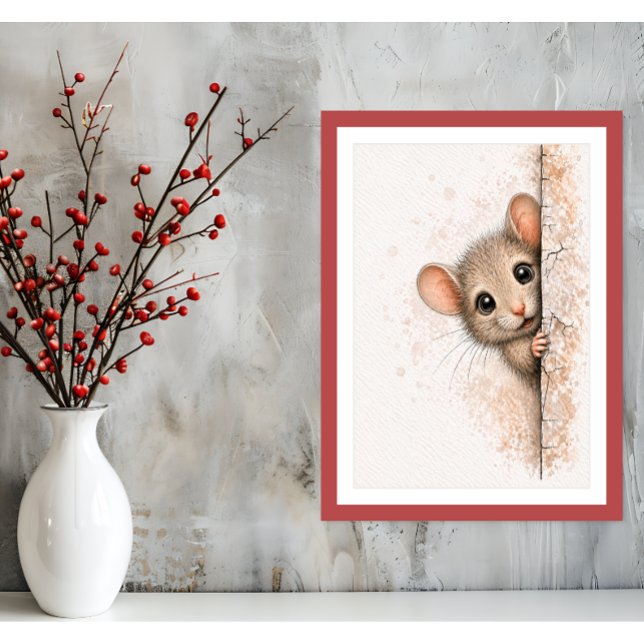 Déco murale Souris Curieuse Mignon Impression Mini (Créateur téléchargé)