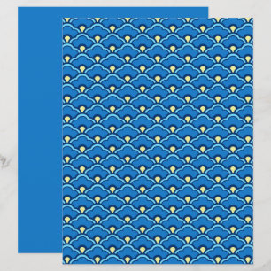Déco pétoncles chinois, bleu océan et Indigo
