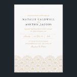 Deco Seigaiha Faire-part de mariage<br><div class="desc">Elégant or et blanc vintage inspiré design mariage de Shelby Allison. Consultez la collection Deco Seigaiha pour voir les articles correspondants à ce design,  y compris les invitations,  les cartes rsvp,  les autocollants et plus encore.</div>