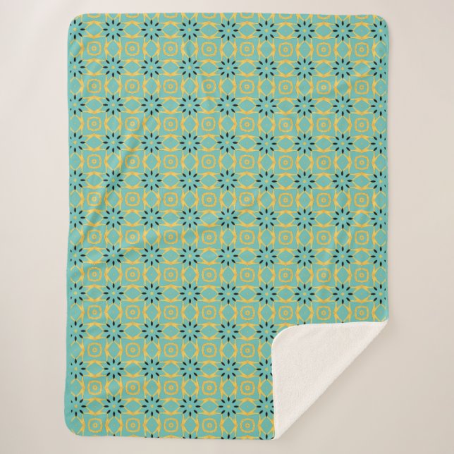 Déco Turquoise Gold Sherpa Jetez la couverture (Devant)