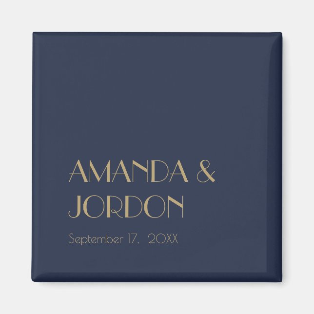 Déco type or | Dark Navy Mariage Magnet (Devant)