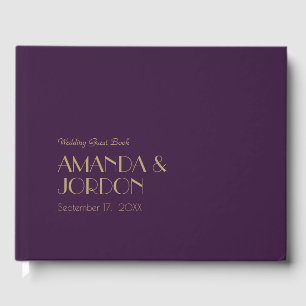 Déco type or Livre d'invité Mariage foncé violet
