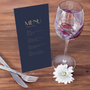 Déco type or Menu Mariage Dark Navy