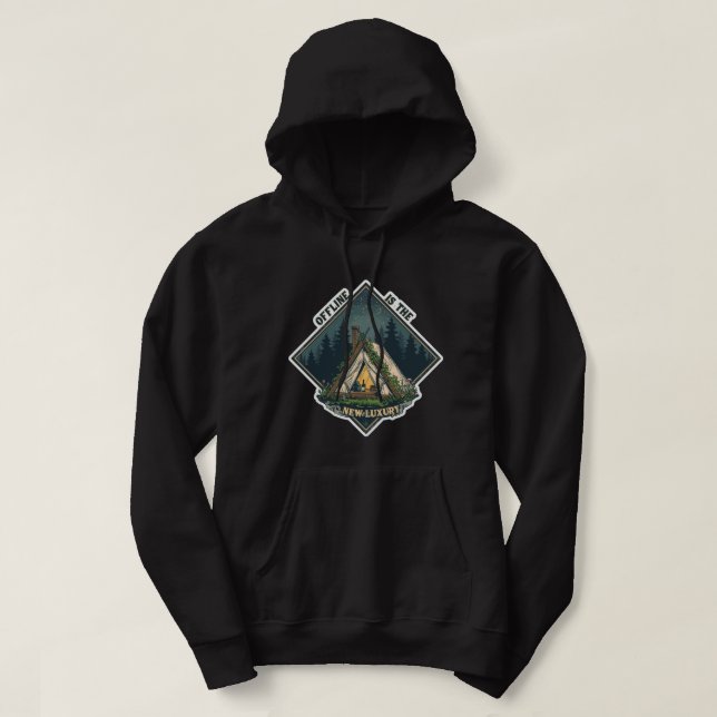 Déconnecté Est Le Nouveau Luxe Sweat À Capuche Rét (Design devant)
