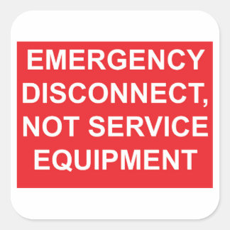 Déconnexion d'urgence, et non Étiquette d'équipeme