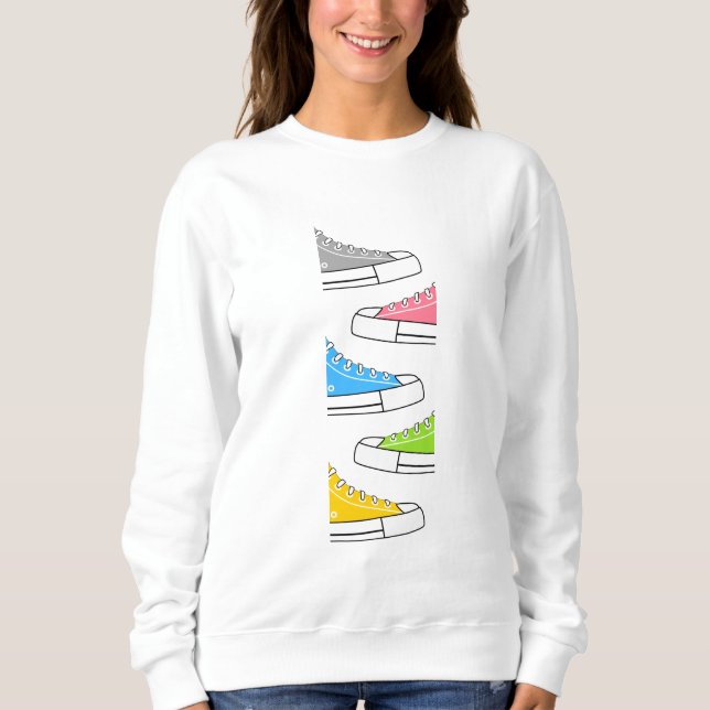 Décontracté Basket colorée Sweatshirt femme (Devant)