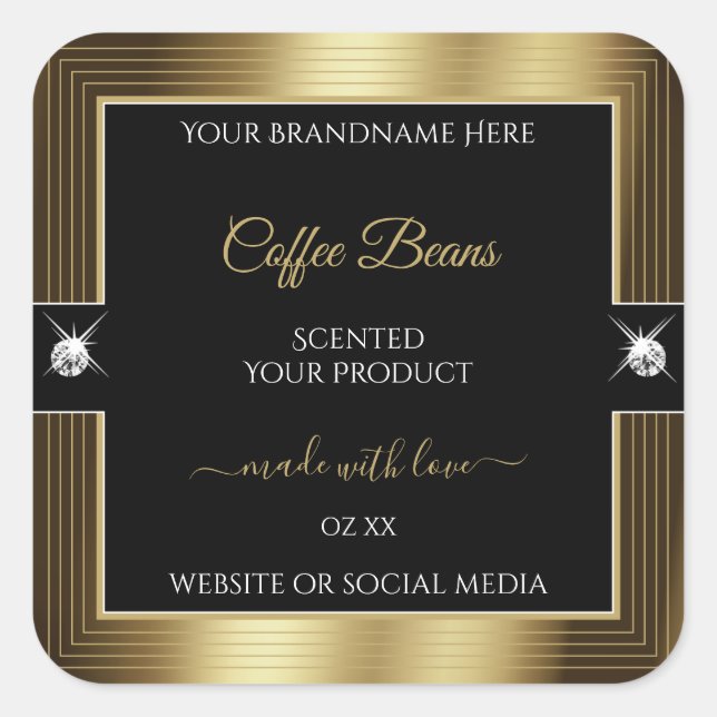 Décontracté café noir brillants Brown Étiquette pr (Devant)