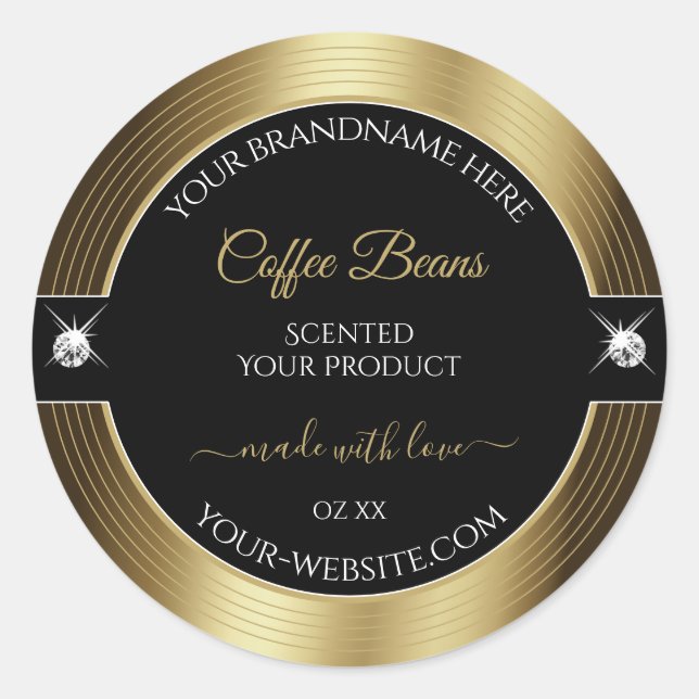 Décontracté café noir brillants Brown Étiquette pr (Devant)