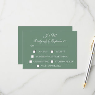 Décontracté Sage Vert Simple Moderne RSVP
