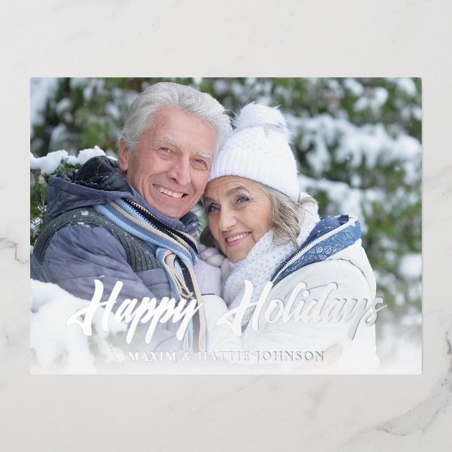 Décontracté Script moderne Joyeux vacances hiver p (Recto)