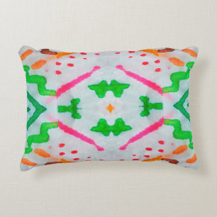 Décor Boho Aquarelle. Coussin bleu Boho. Aquarelle