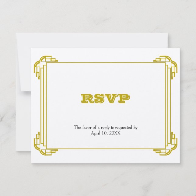 Décor cadre or mariage RSVP boîtier réponse (Devant)