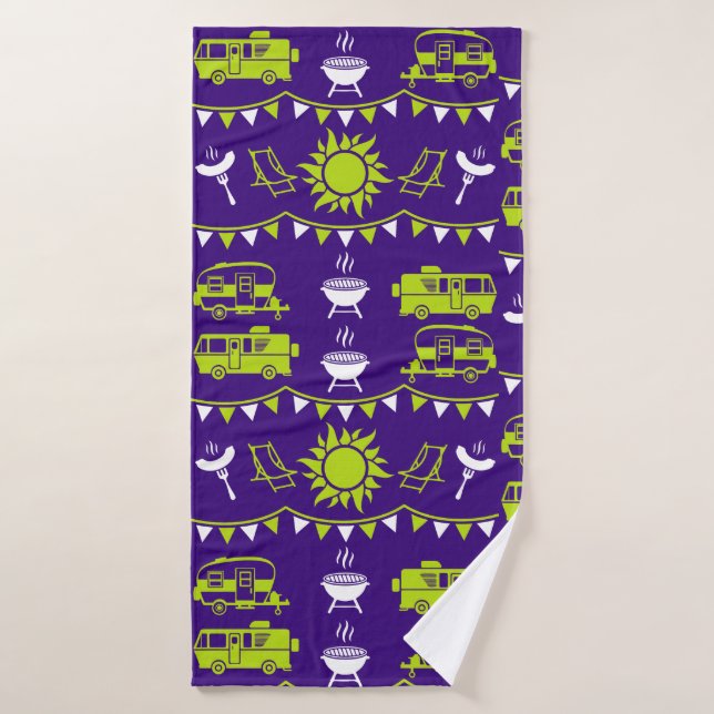 Décor camping Caravan (Serviette de bain)