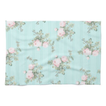 Décor chic Shabby serviette de cuisine rose à fleu