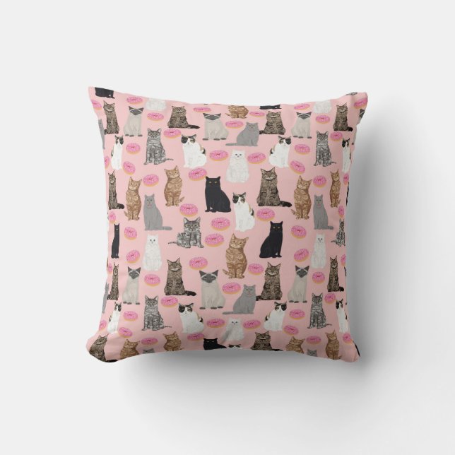 Décor de chats et de beignets de chats coussins (Recto)