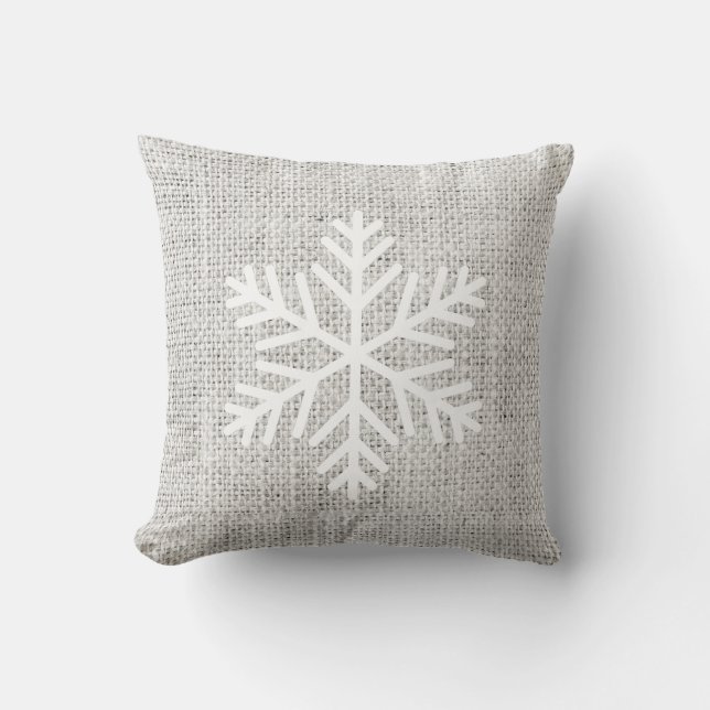 Décor de coussin d'hiver de flocon de neige (Recto)