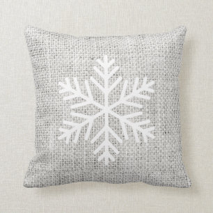 Décor de coussin d'hiver de flocon de neige
