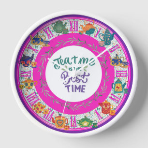 Décor de cuisine maximaliste Horloge de thé Cottag