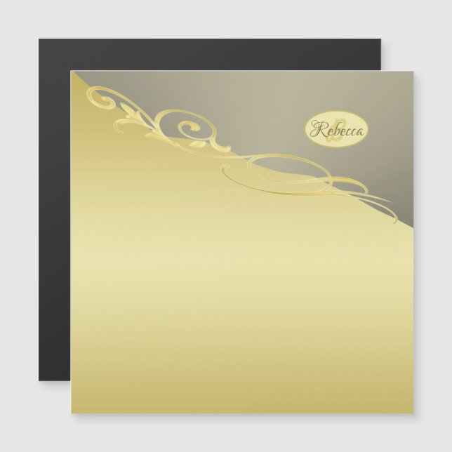 Décor de luxe sur or & argent, Monogramme (Devant / Derrière)