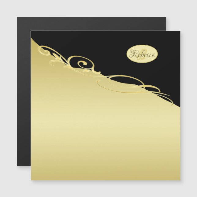 Décor de luxe sur or & noir, Monogramme (Devant / Derrière)