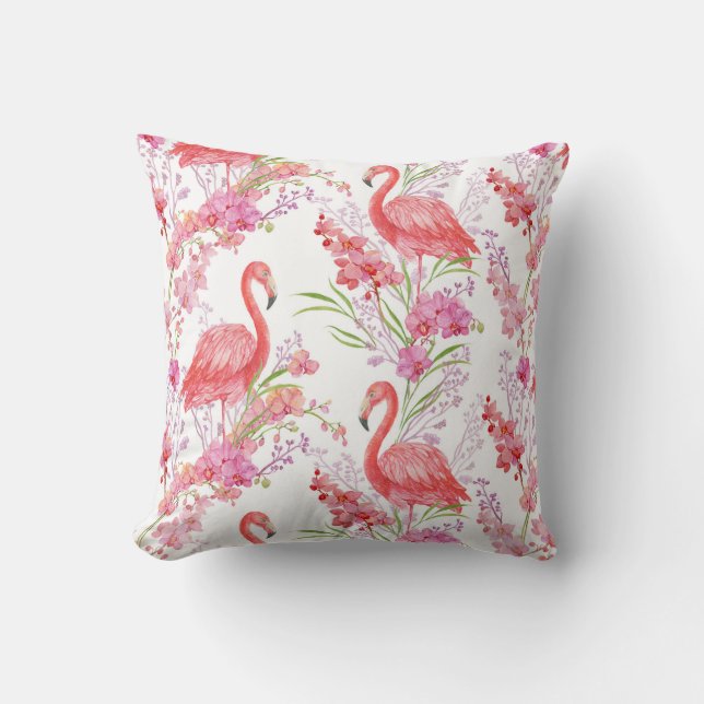 Décor de motif flamingo rose mignon coussin (Recto)