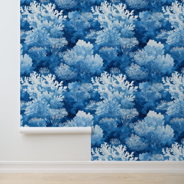 Décor de mur de motif de barrière de corail bleu (Application)