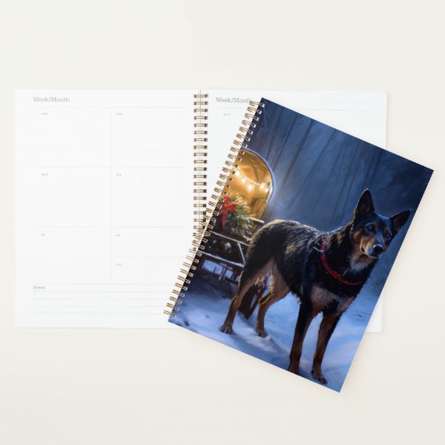 Décor de Noël Australian Kelpie Snowy Sleigh  (Devant avec enveloppe)