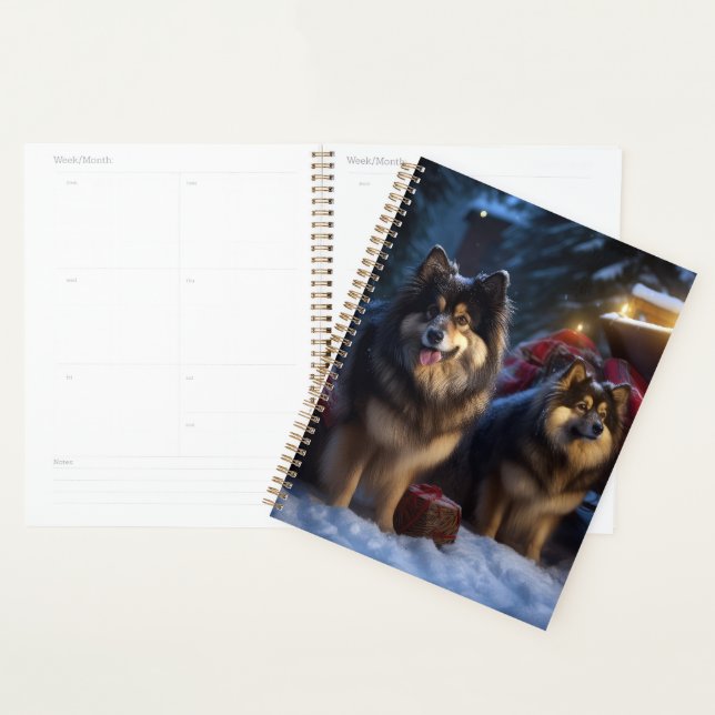 Décor de Noël Lapphund Snowy Sleigh (Devant avec enveloppe)