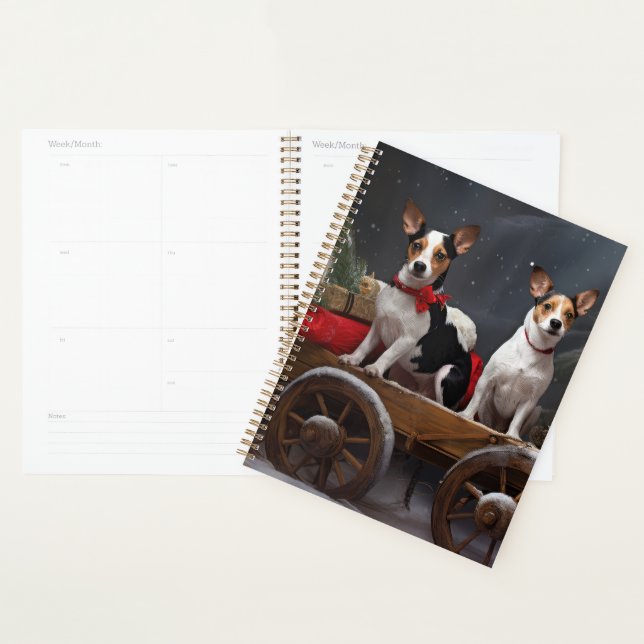 Décor de Noël Rat Terrier Snowy Sleigh (Devant avec enveloppe)