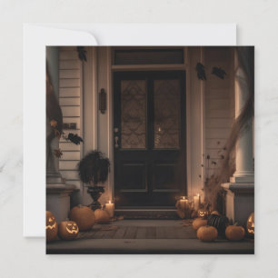 Décor de porche d'Halloween éffrayant avec Jack-o-