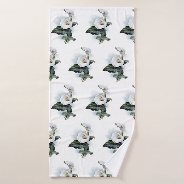 Décor de salle de bain élégant avec lys calla flor (Serviette de bain)