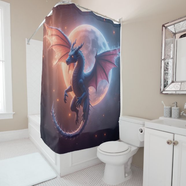Décor de salle de bain Fantasy Realm : Rideau de d (En situation)