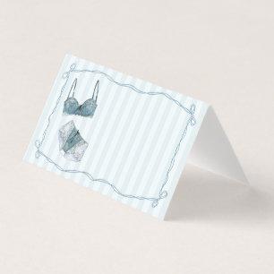 Décor de table pour carte de douche lingerie bleue
