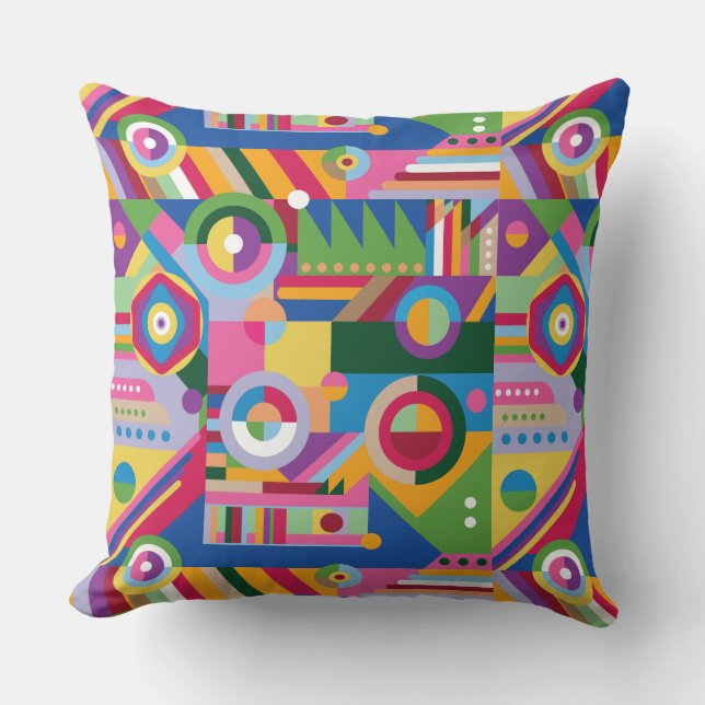 Décor Dopamine dynamique Inspiré Coussin Géométriq (Recto)
