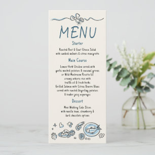 Décor Fantaisiste Funky Menu Mariage Écrit à la Ma