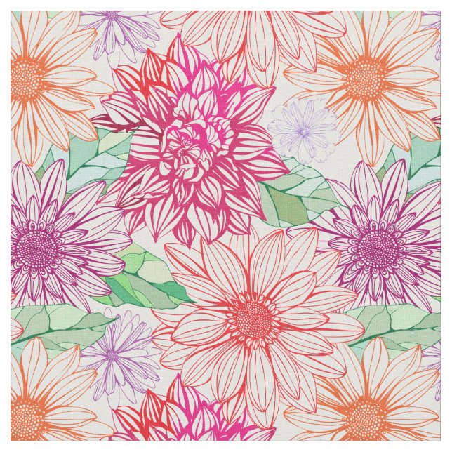 Décor Fleur 26 Tissu Personnalisé (Fermer)