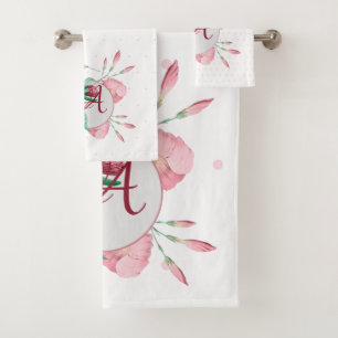 DÉCOR Floral Monogramme Monnaie rose