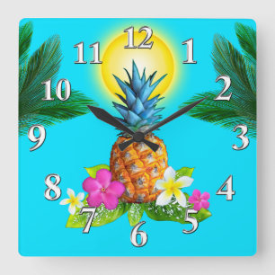 Décor Hawaiien À Thème, Étonnante Horloge D'Ananas