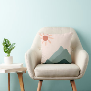 décor intérieur coussin terre et montagnes sereine