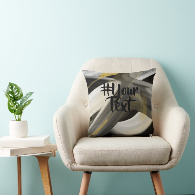 Décor intérieur tendance Abstraite coussin Noir Bl (Chaise)