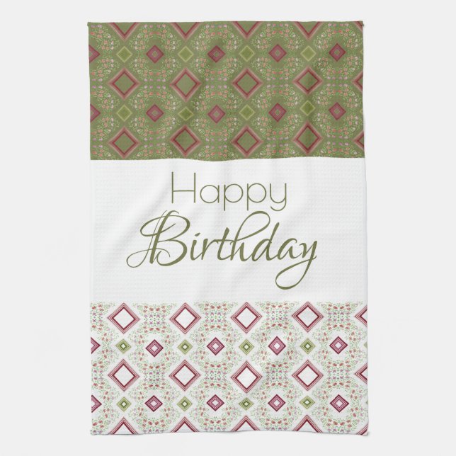 Décor Joyeux Anniversaire Serviette de cuisine (Vertical)