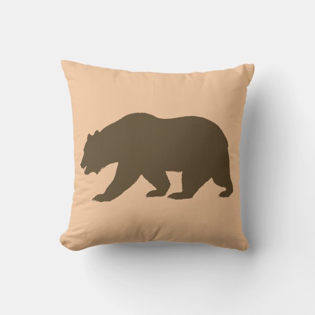 DÉCOR LODGE cabine COUSSINS OURS BROWN GRIZZLY (Recto)