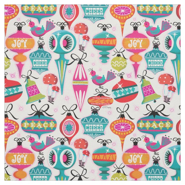 Décor moderne du milieu du siècle Tissu de Noël (Échantillon)