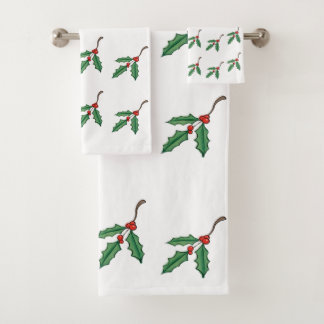 Décor Noël Holly Décor Cadeau Serviette de bain