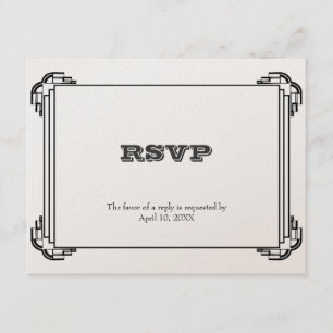 Décor noir cadre mariage RSVP boîtier de réponse R