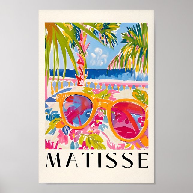 Décor plage, Poster Lunettes de soleil, Vibes d'ét (Devant)