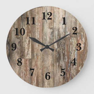 Décor rustique en bois Patiné Grande horloge