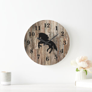 Décor rustique en bois Patiné Grande horloge