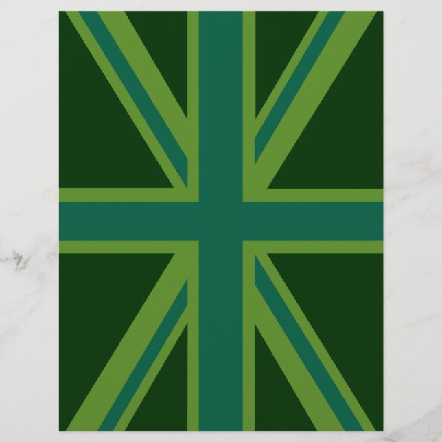 Décor turquoise vert Royaume-Uni Union Jack (Devant)