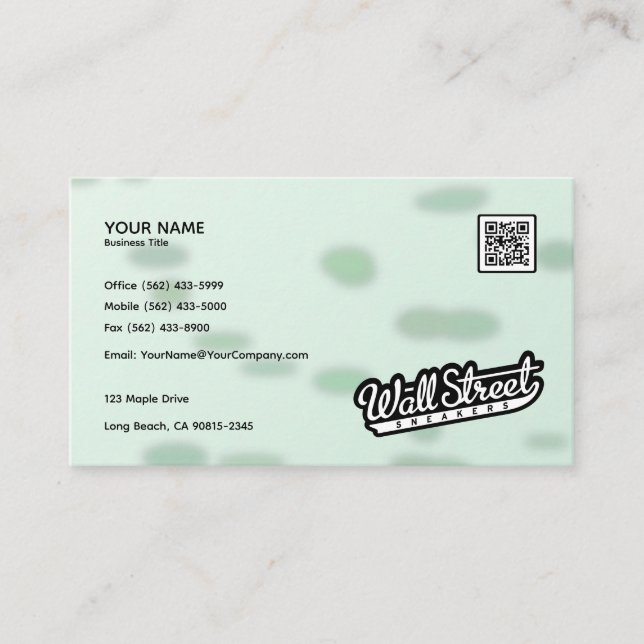 Décor vert / Design Carte de visite bio (Devant)